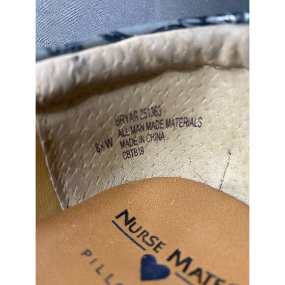 Nurse Mates Pillowtop Bryar Gray Black Paisley Slip On Wedge Clogs Shoes Sz 8.5W - Picture 8 of 8